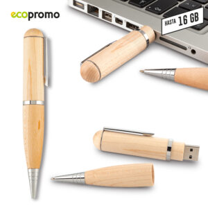 Memoria USB Bolígrafo Wood US-62
