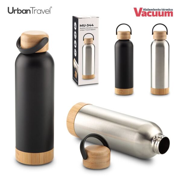Botilito Metálico Lewis Urban Travel 500ml MU-344 - Imagen 2