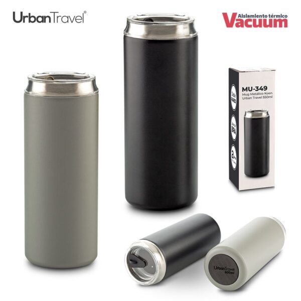 Mug Metálico Koen Urban Travel 600ml MU-349