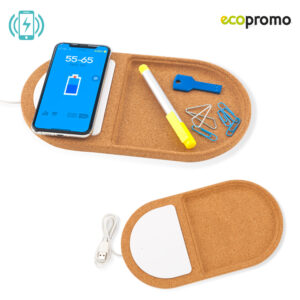 Organizador en Corcho con Cargador Inalambrico TE-382