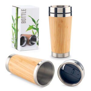 Mug Metálico con Bamboo 500ml MU-279