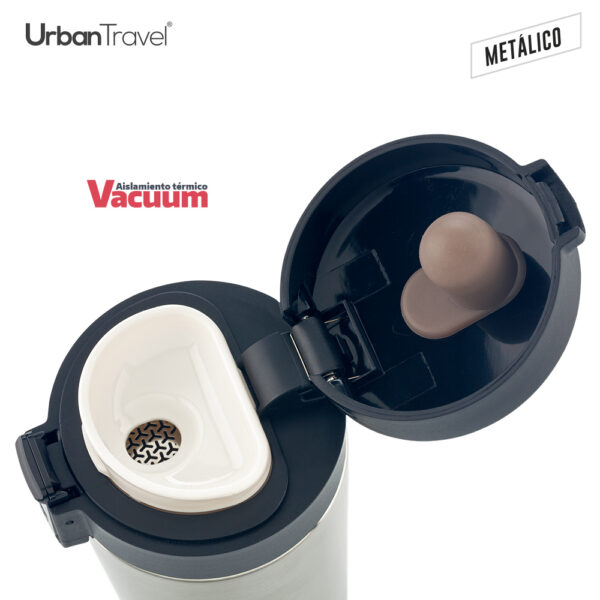 Mug Metálico Doble Pared Coffee Urban Travel 380ml MU-282 - Imagen 5