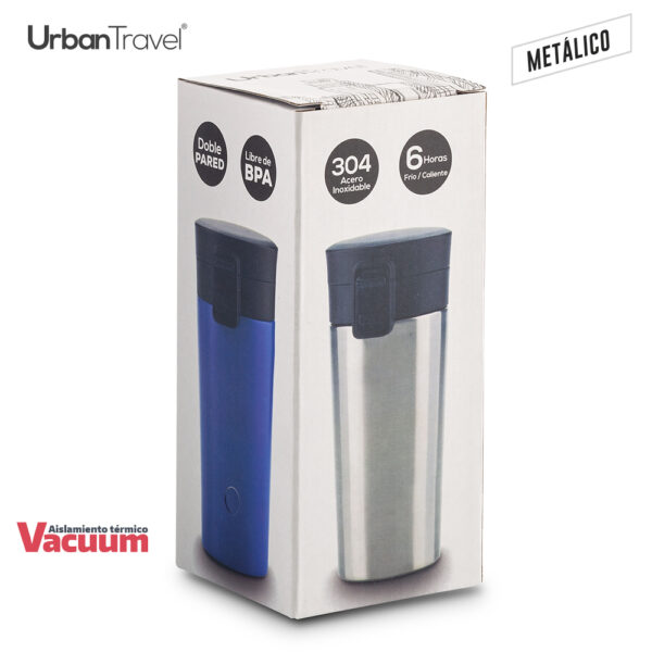 Mug Metálico Doble Pared Coffee Urban Travel 380ml MU-282 - Imagen 6