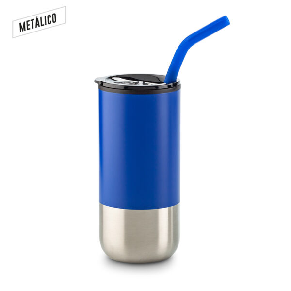 Mug Metálico con Pitillo 600ml MU-325 - Imagen 2