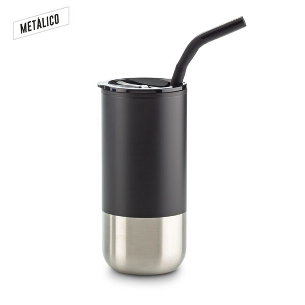 Mug Metálico con Pitillo 600ml MU-325 - Imagen 3