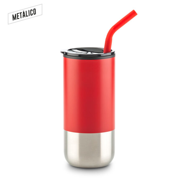 Mug Metálico con Pitillo 600ml MU-325 - Imagen 4