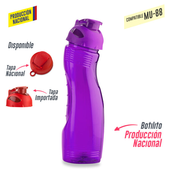 Botilito Saturno PVC 850ML (Tapa MU-35-Tapa-MU-89) MU-89 - Imagen 4