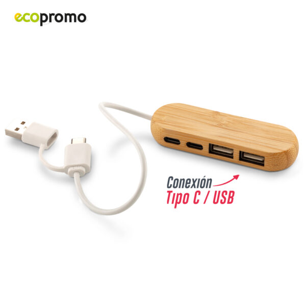 Puerto USB Massimo Bamboo TE-602 - Imagen 2