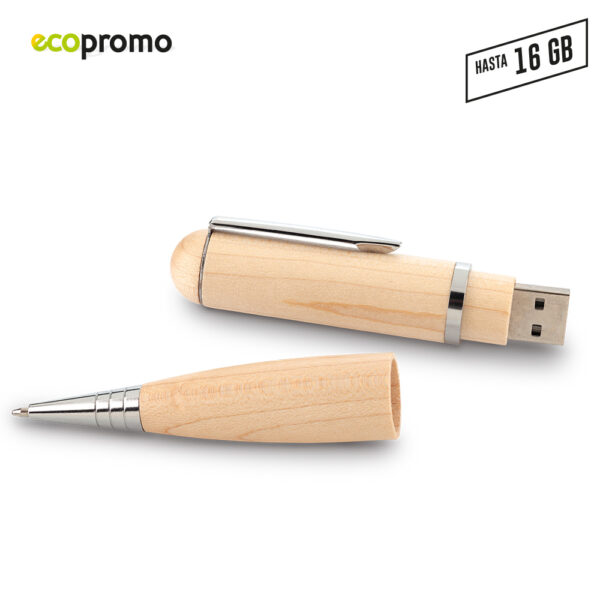 Memoria USB Bolígrafo Wood US-62 - Imagen 2