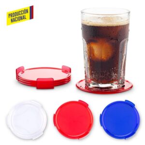 Portavasos Plástico (set x 4 y base) - Prod Nal HO-72