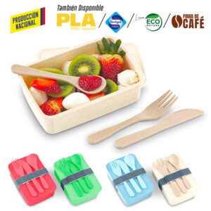 Portacomidas con Cubiertos Eco Square II -Prod Nal VA-965
